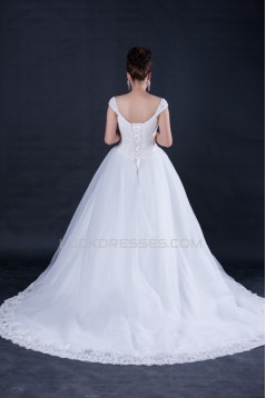 Ball Gown Off the Shoulder Beaded Lace Bridal Wedding Dresses WD010408