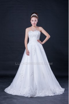 A-line Sweetheart Beaded Lace Bridal Wedding Dresses WD010415