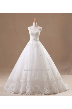 Ball Gown Beaded Straps Lace Bridal Gown Wedding Dress WD010436