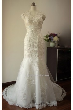 Trumpet/Mermaid Beaded Lace Bridal Gown Wedding Dress WD010448