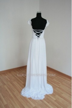 Empire Lace and Chiffon Bridal Gown Maternity Wedding Dress WD010460