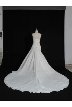 A-line Strapless Beaded Bridal Gown Wedding Dress WD010477