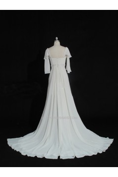 A-line Beaded Chiffon Bridal Gown Wedding Dress WD010479