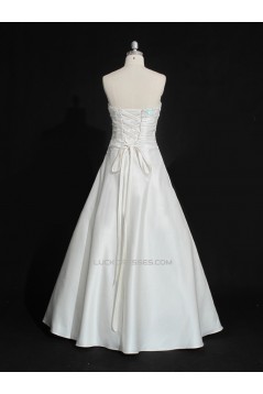 A-line Strapless Beaded Bridal Gown Wedding Dress WD010484