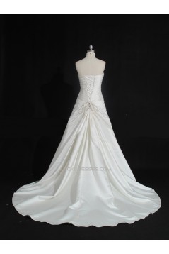A-line Strapless Beaded Bridal Gown Wedding Dress WD010485