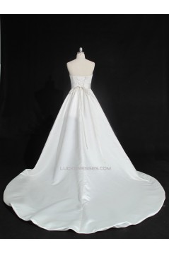 High Low Strapless Beaded Bridal Gown Wedding Dress WD010486