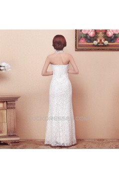 Trumpet/Mermaid Halter Lace Bridal Wedding Dresses WD010515