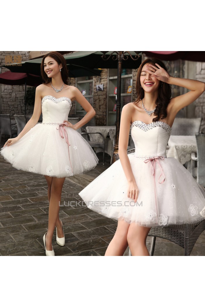 Short/Mini Sweetheart Beaded Bridal Wedding Dresses WD010518