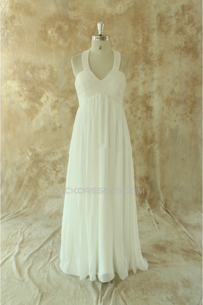 Sheath/Column Halter Maternity Bridal Wedding Dresses WD010531