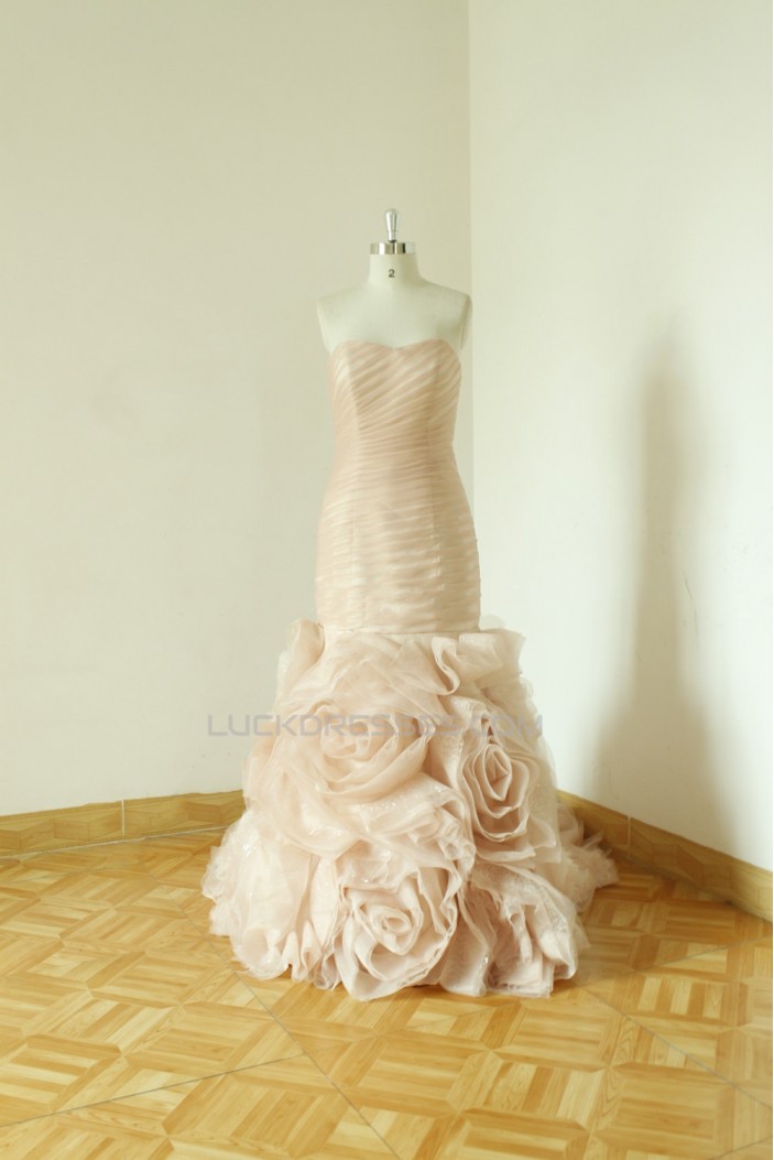 Trumpet/Mermaid Strapless Bridal Wedding Dresses WD010535