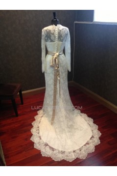 Trumpet/Mermaid Long Sleeves Lace Bridal Wedding Dresses WD010542