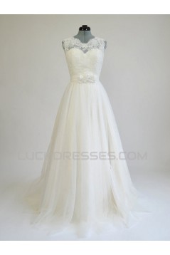 A-line Chiffon and Lace Bridal Wedding Dresses WD010582