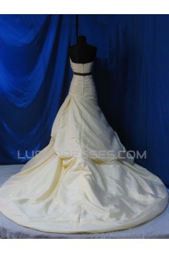 A-line Strapless Beade Bridal Wedding Dresses WD010599