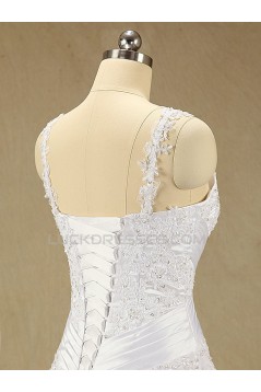 A-line Straps Lace and Chiffon Bridal Wedding Dresses WD010610