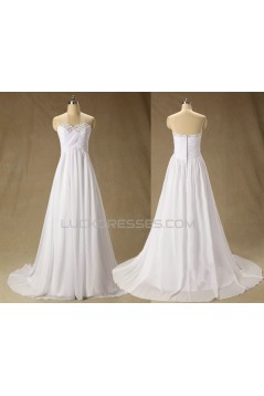 A-line Sweetheart Beaded Chiffon Bridal Wedding Dresses WD010613