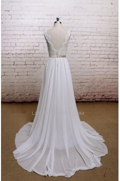 A-line Straps Lace and Chiffon Bridal Wedding Dresses WD010632