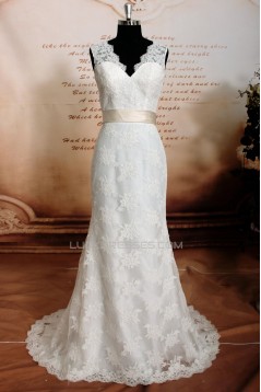 Trumpet/Mermaid V-neck Lace Bridal Wedding Dresses WD010637