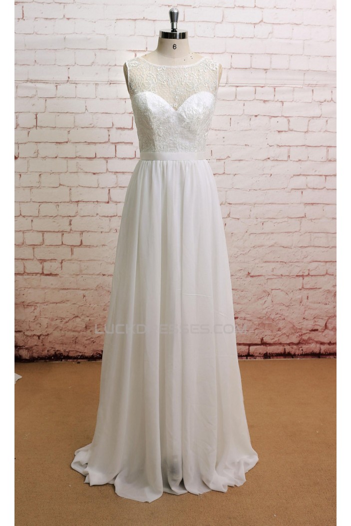 A-line Lace and Chiffon Bridal Wedding Dresses WD010640