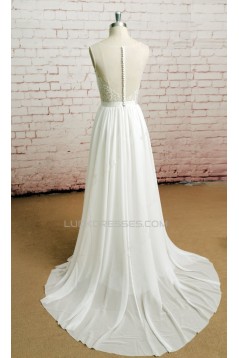 A-line Chiffon and Lace Bridal Wedding Dresses WD010650