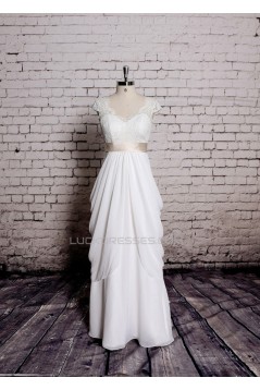 Sheath/Column V-neck Lace Bridal Wedding Dresses WD010657