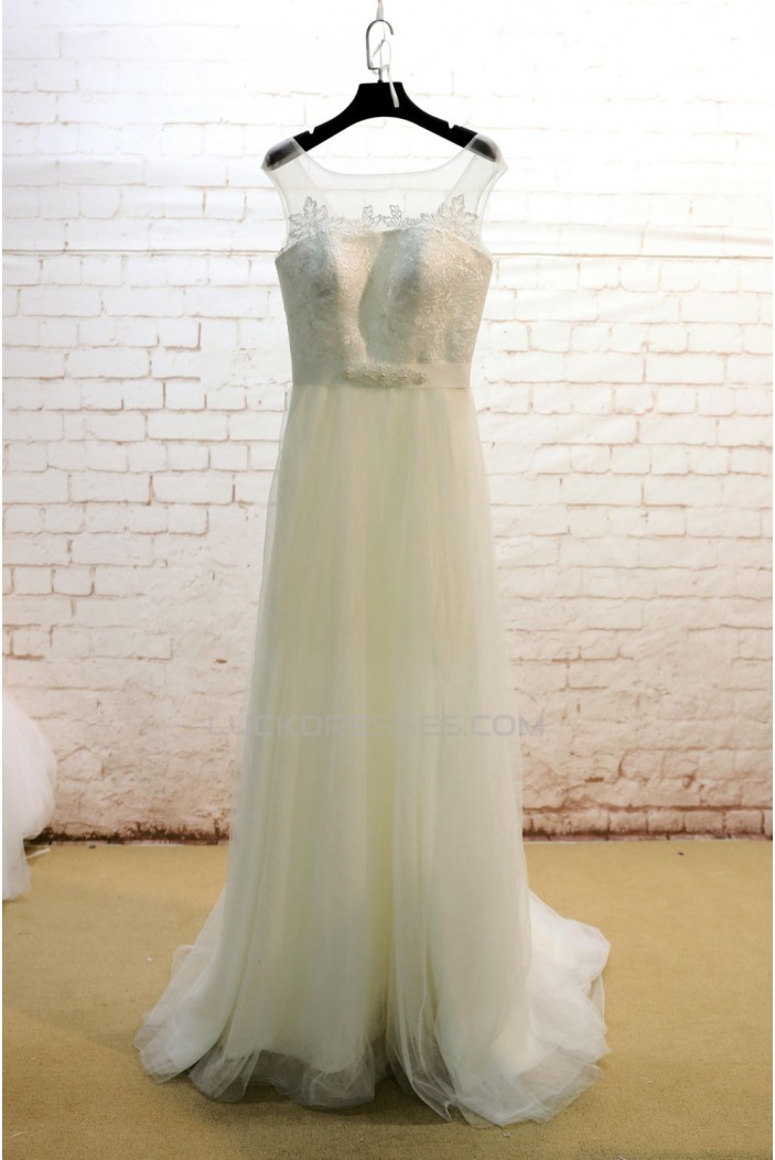 A-line Tulle and Lace Bridal Wedding Dresses WD010693