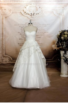 A-line Sweetheart Lace and Tulle Bridal Wedding Dresses WD010694