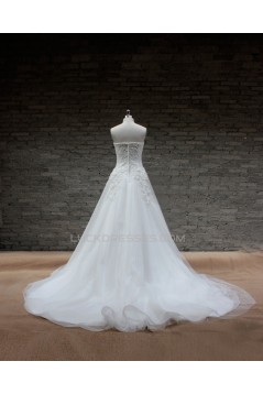 A-line Strapless Lace Bridal Gown Wedding Dress WD010710