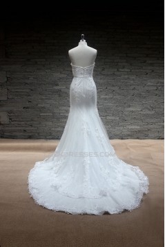 Trumpet/Mermaid Strapless Lace Bridal Gown Wedding Dress WD010741