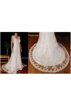 A-line V-neck Beaded Lace Bridal Gown Wedding Dress WD010779