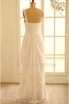 Sheath/Column One Shoulder Chiffon Bridal Gown Wedding Dress WD010799