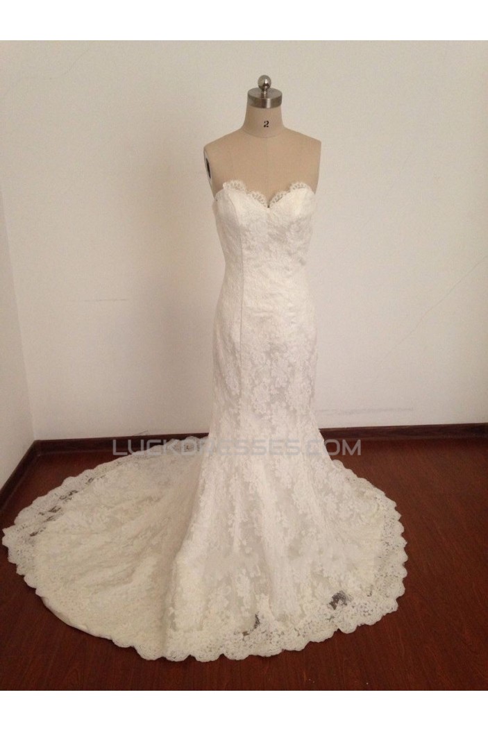 Trumpet/Mermaid Sweetheart Lace Bridal Wedding Dresses WD010811