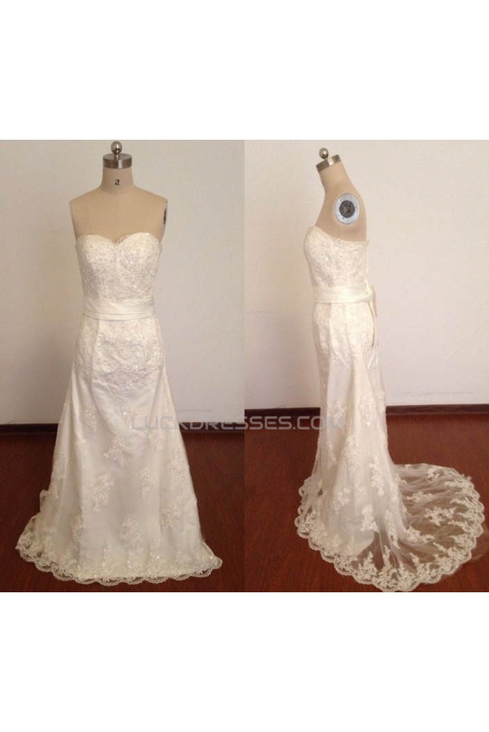 Elegant Sweetheart Beaded Appliques Bridal Wedding Dresses WD010818