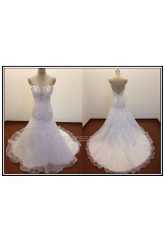 Trumpet/Mermaid Beaded Appliques Bridal Wedding Dresses WD010824