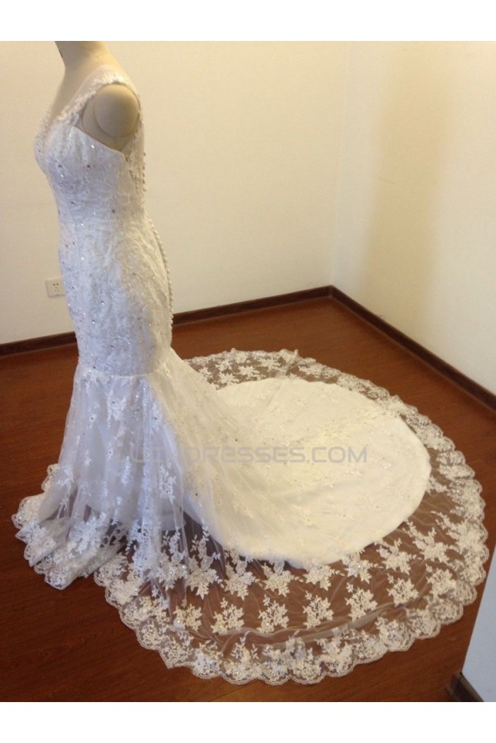 Trumpet/Mermaid Beaded Appliques Bridal Wedding Dresses WD010825