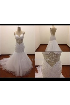 Trumpet/Mermaid Beaded Bridal Wedding Dresses WD010827