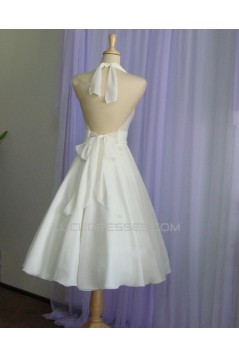 A-line Halter Short Bridal Wedding Dresses WD010850