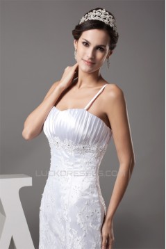 A-Line Beaded Lace Spaghetti Straps New Arrival Wedding Dresses 2030010