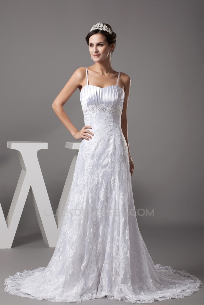 A-Line Beaded Lace Spaghetti Straps New Arrival Wedding Dresses 2030010