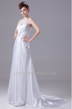 A-Line Sleeveless Halter New Arrival Beaded Wedding Dresses 2030030