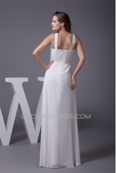 Sheath/Column Sleeveless Straps Chiffon Floor-Length Wedding Dresses 2030032