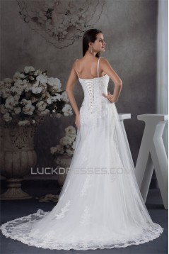 A-Line Sleeveless Straps Beaded Lace New Arrival Wedding Dresses 2030033