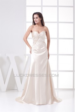A-Line Sweetheart Embroidered Beaded Wedding Dresses 2030036