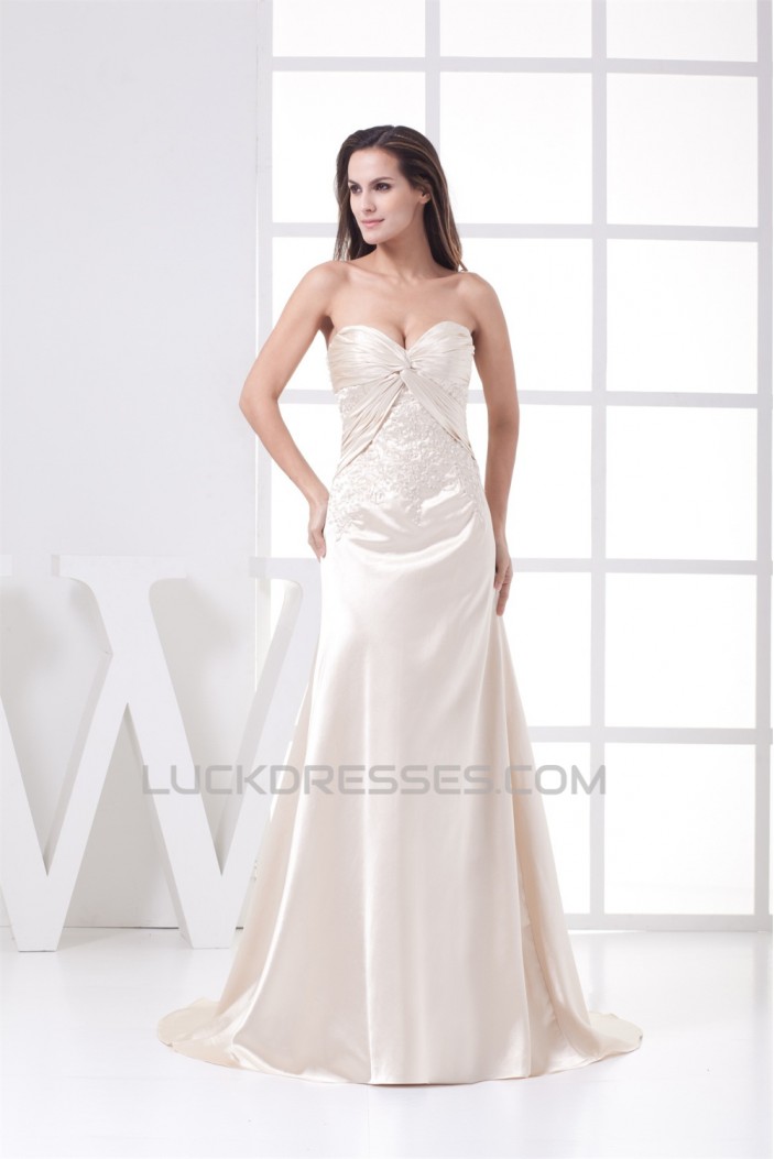 A-Line Sweetheart Embroidered Beaded Wedding Dresses 2030036