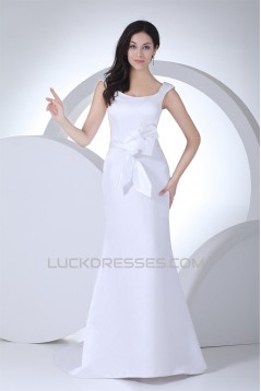 Satin Mermaid/Trumpet Sleeveless Straps Wedding Dresses 2030054