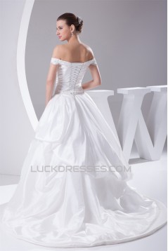 Ball Gown Sleeveless Taffeta Off-the-Shoulder New Arrival Wedding Dresses 2030064