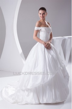 Ball Gown Sleeveless Taffeta Off-the-Shoulder New Arrival Wedding Dresses 2030064