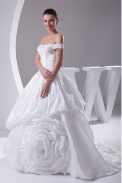 Ball Gown Sleeveless Taffeta Off-the-Shoulder New Arrival Wedding Dresses 2030064