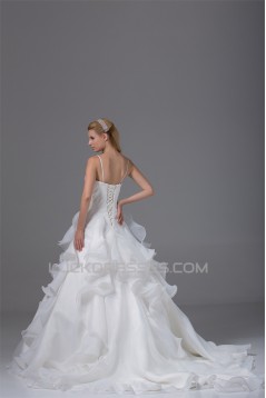 Beautiful Ball Gown Sweetheart Spaghetti Strap Beaded Appliques Wedding Dresses 2030073