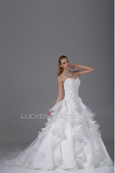 Beautiful Ball Gown Sweetheart Spaghetti Strap Beaded Appliques Wedding Dresses 2030073