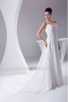 A-Line Sweetheart Beaded Applique Sweet Wedding Dresses 2030092